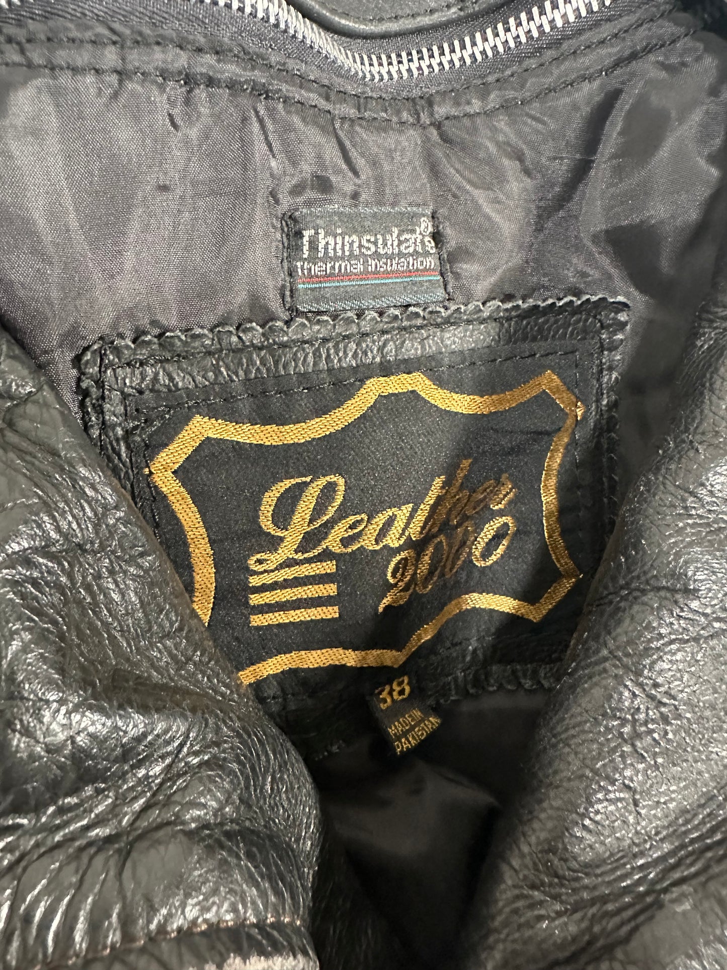 90s Leather Jacket - Sz 38