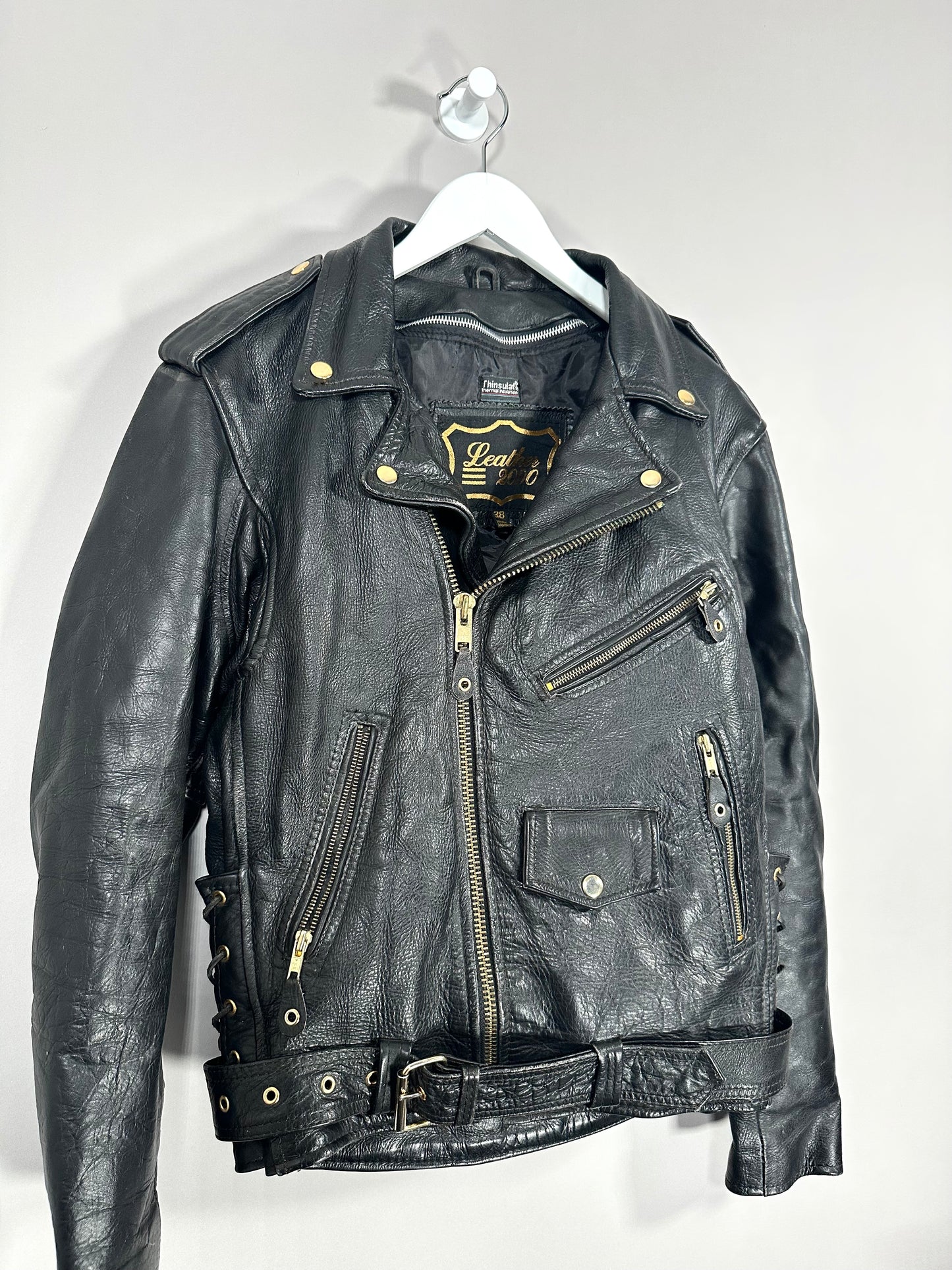 90s Leather Jacket - Sz 38