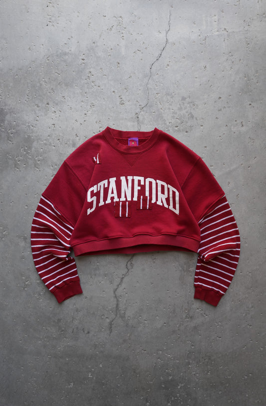 90s Stanford Cropped Sweatshirt - M