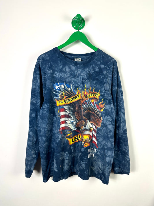 90s Eagle Tie Dye Long Sleeve - L