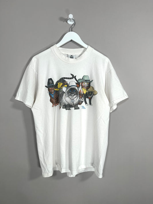 90s Cats T Shirt - M (Tagged L)