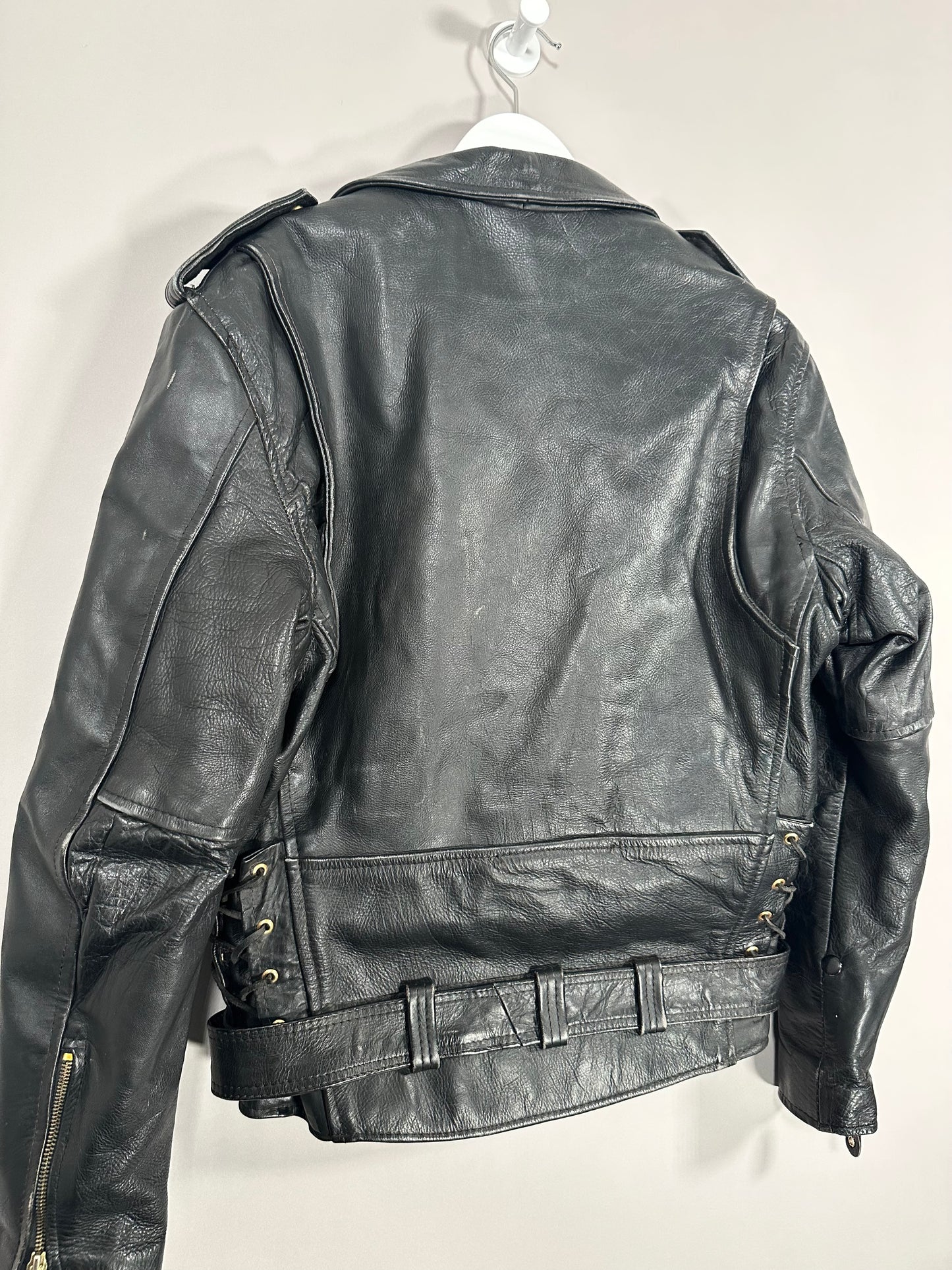 90s Leather Jacket - Sz 38