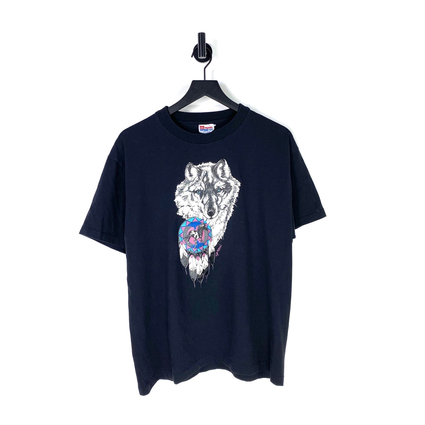 90s Wolf T Shirt - L