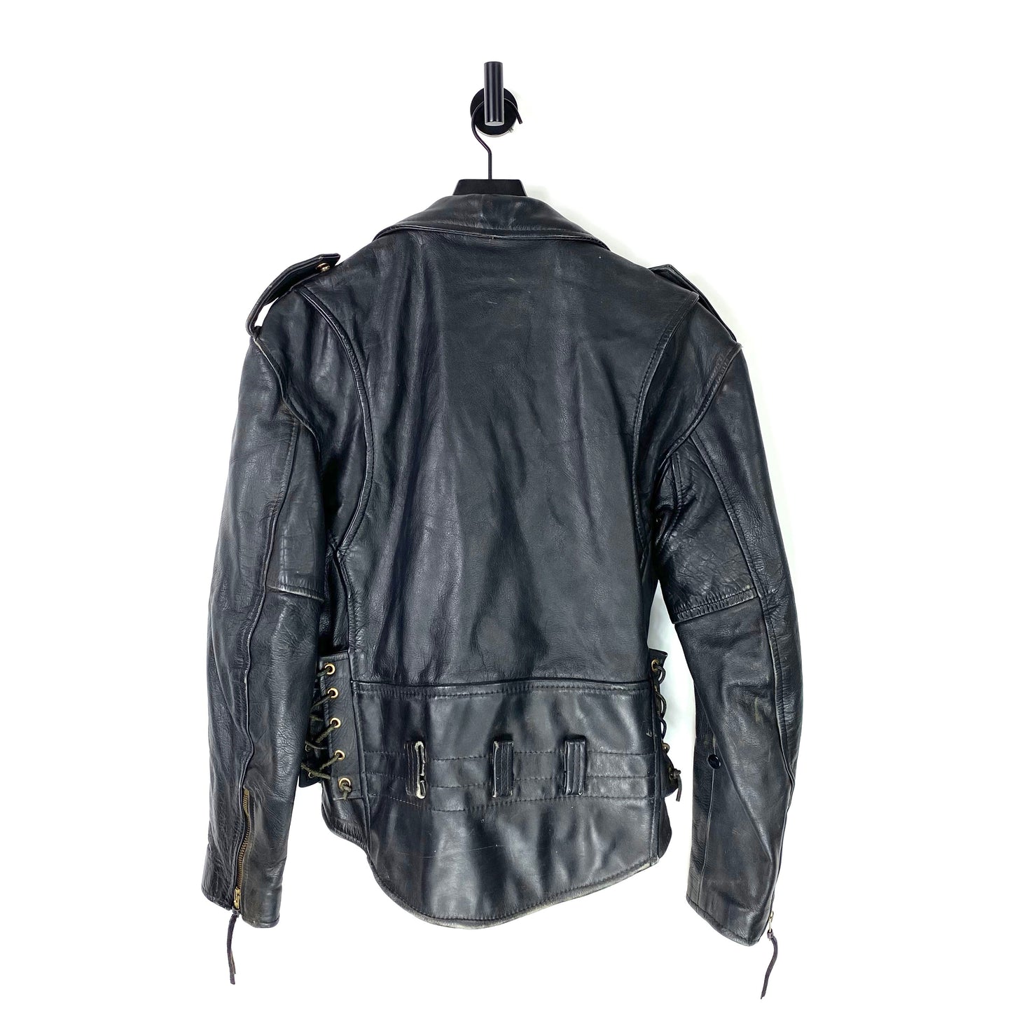 80s Leather Motorcycle Jacket  - Small (40)